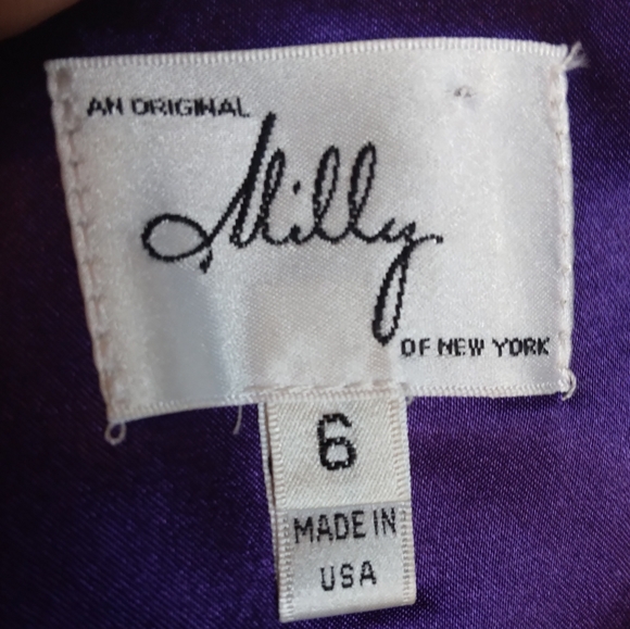 Vintage Milly of New York Black Tuxedo Strapless Wool/Silk Sexy Mini Dress Sz. 6 - Picture 9 of 9